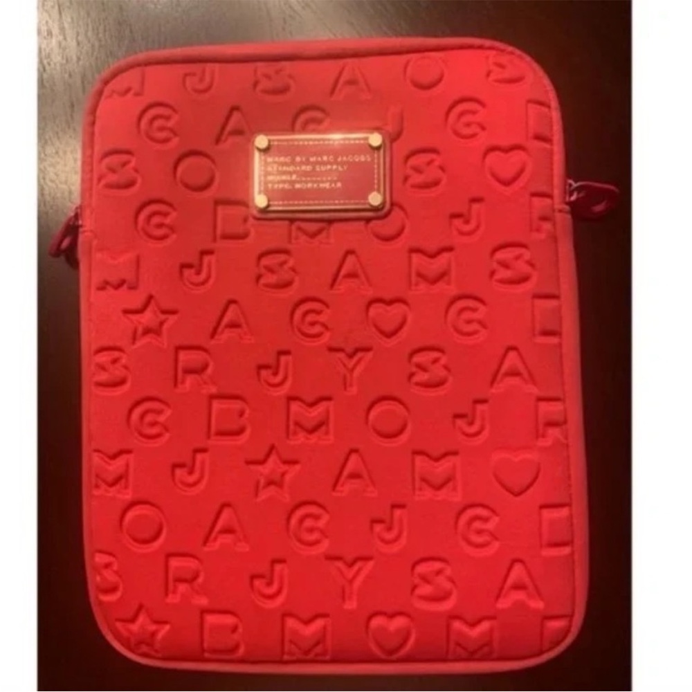 Marc Jacobs Pink Lined Logo Ipad or Kindle Case / Sleeve